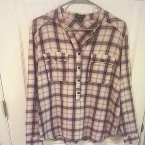 Plaid Button-Up Shirt